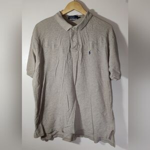 Ralph Lauren Mens XL Polo Shirt Brown Blue Pony Short Sleeve Classic Preppy